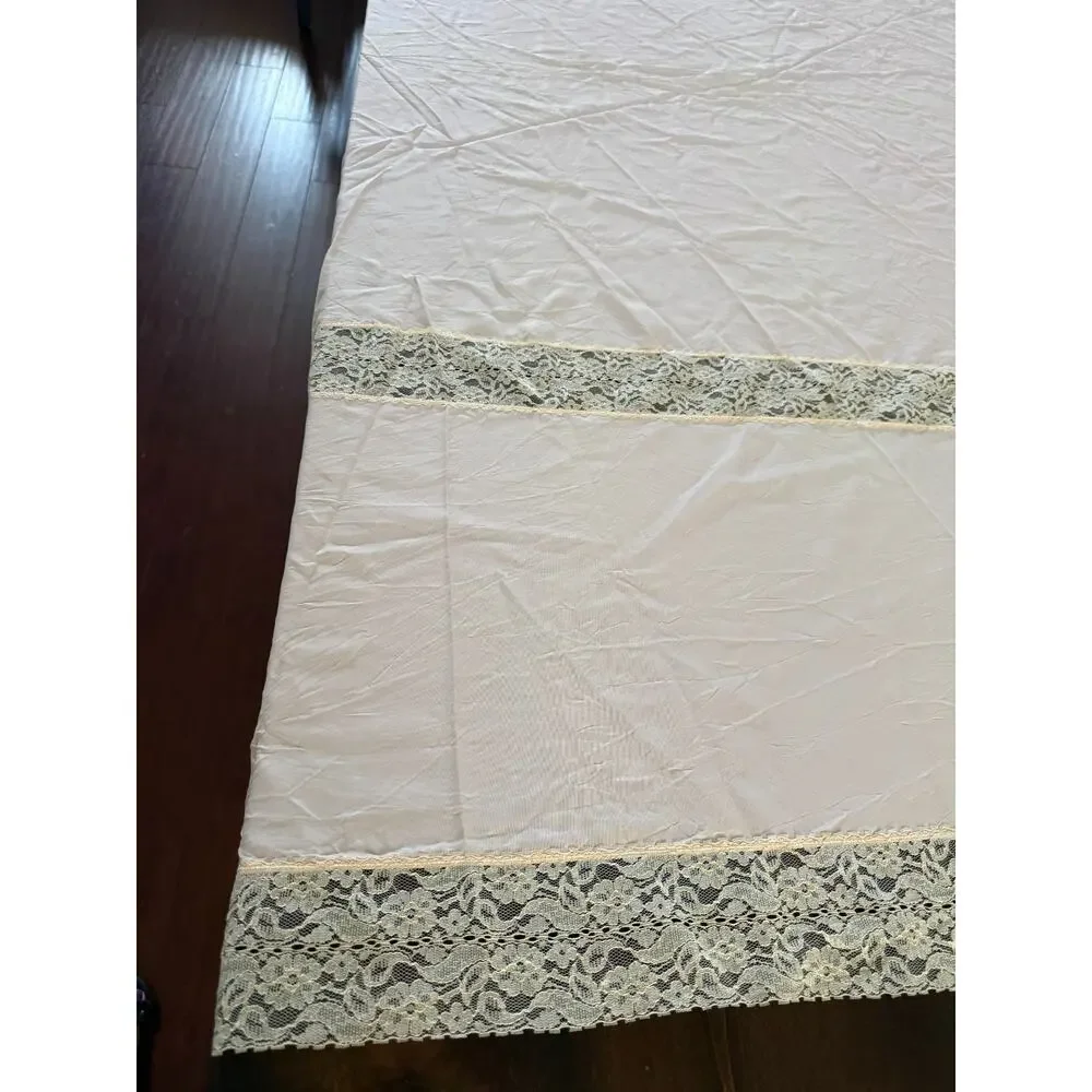 Vintage Mollye Lilienfeld Pink Lace Bedspread Coverlet 84x82 Art Deco Style